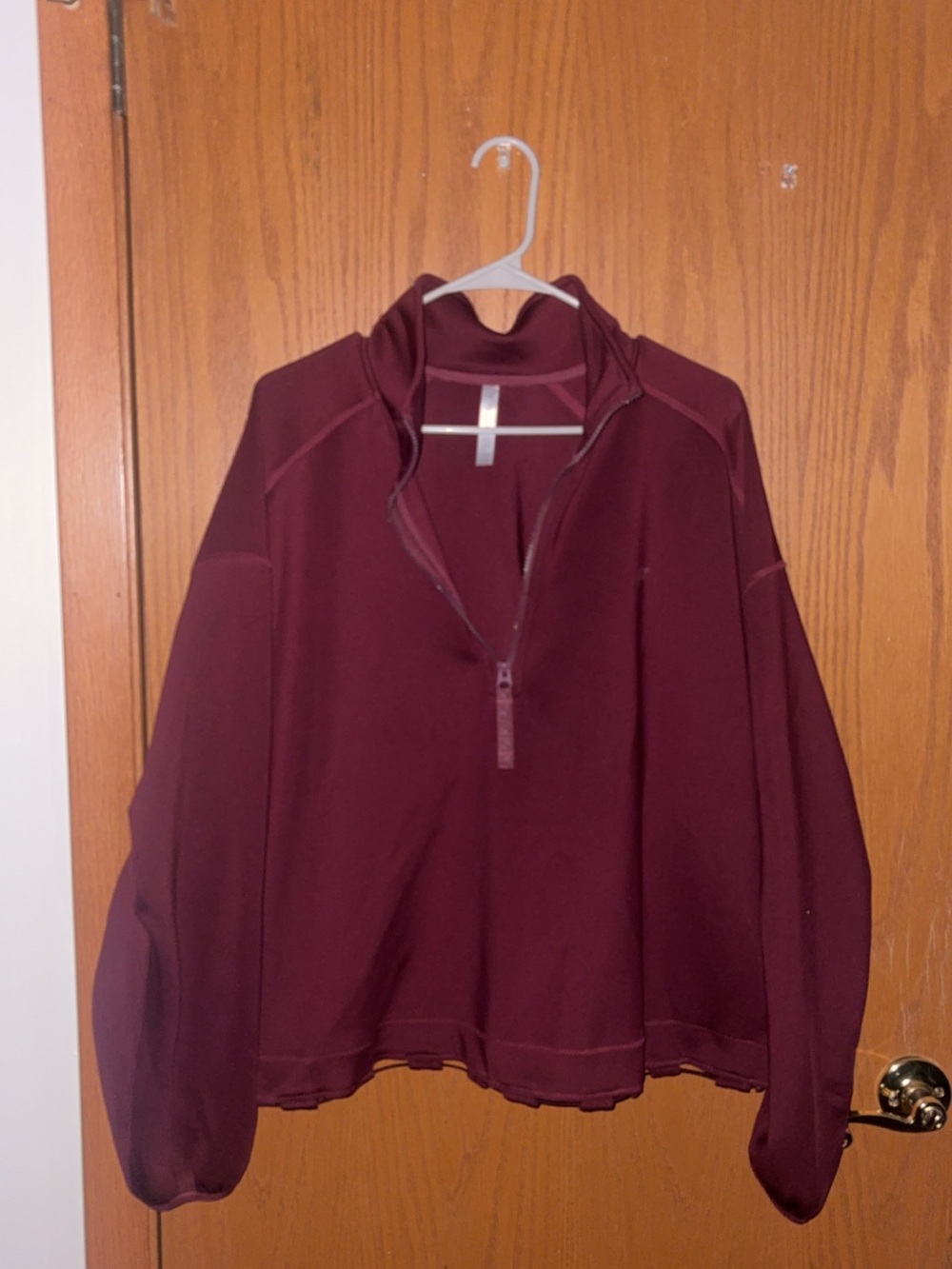 Fabletics Women's Half-Zip Pullover Sweater - Maroon